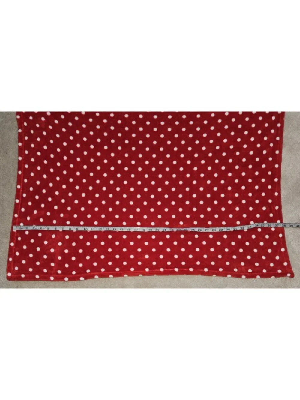 Snugly Baby Blanket Fleece Red White Polka Dots 28x38 RN 123745
